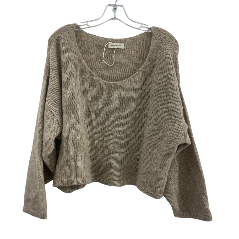 JAMES STREET CO Brown Baby Alpaca Merino Wool Women Pullover Sweater Size S NWOT